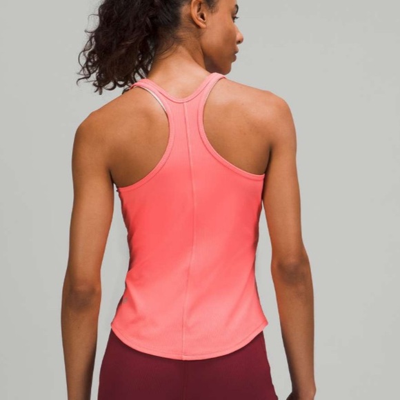 Lululemon Base Pace Ribbed Tank Top Raspberry Cream Size 10 - Picture 4 of 8